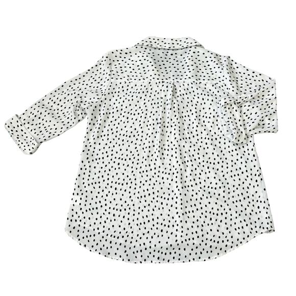 Fortune + Ivy White Black Polka Dot Button-Down Womens Size L - Picture 7 of 7